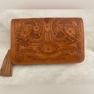 Leather clutch / crossbody / wristlet